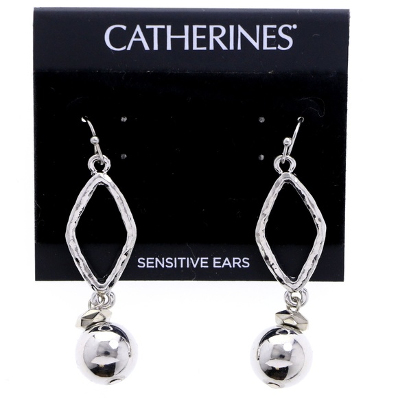 Catherines Jewelry - Designer Dangle Earrings Silver NWT